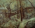 schlecht Fußweg pontoise Schneeffekt 1874 Camille Pissarro Szenerie